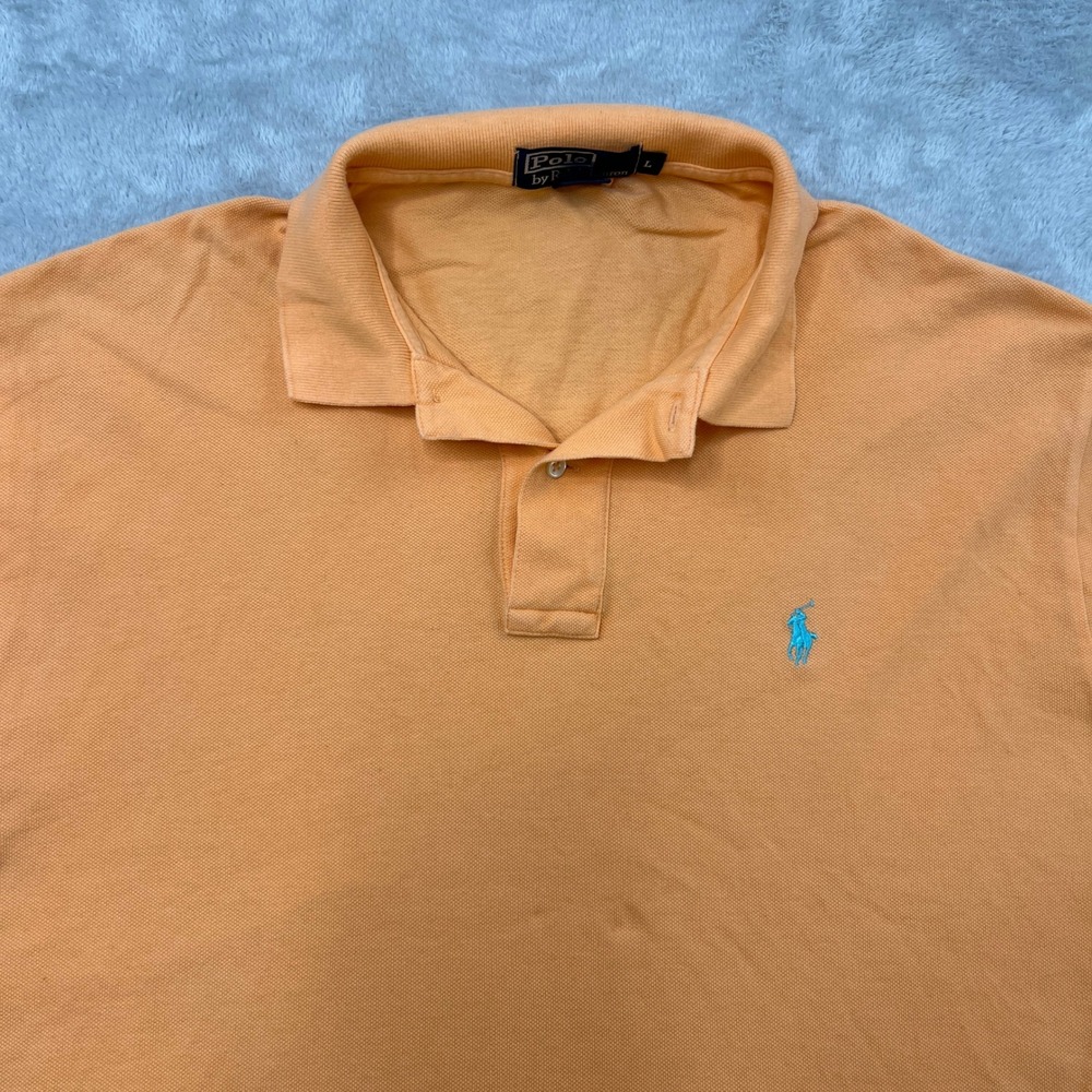 Polo Ralph Lauren Embroidered Pony Polo Shirt Size L Orange Mens Classic Preppy - Picture 2 of 8